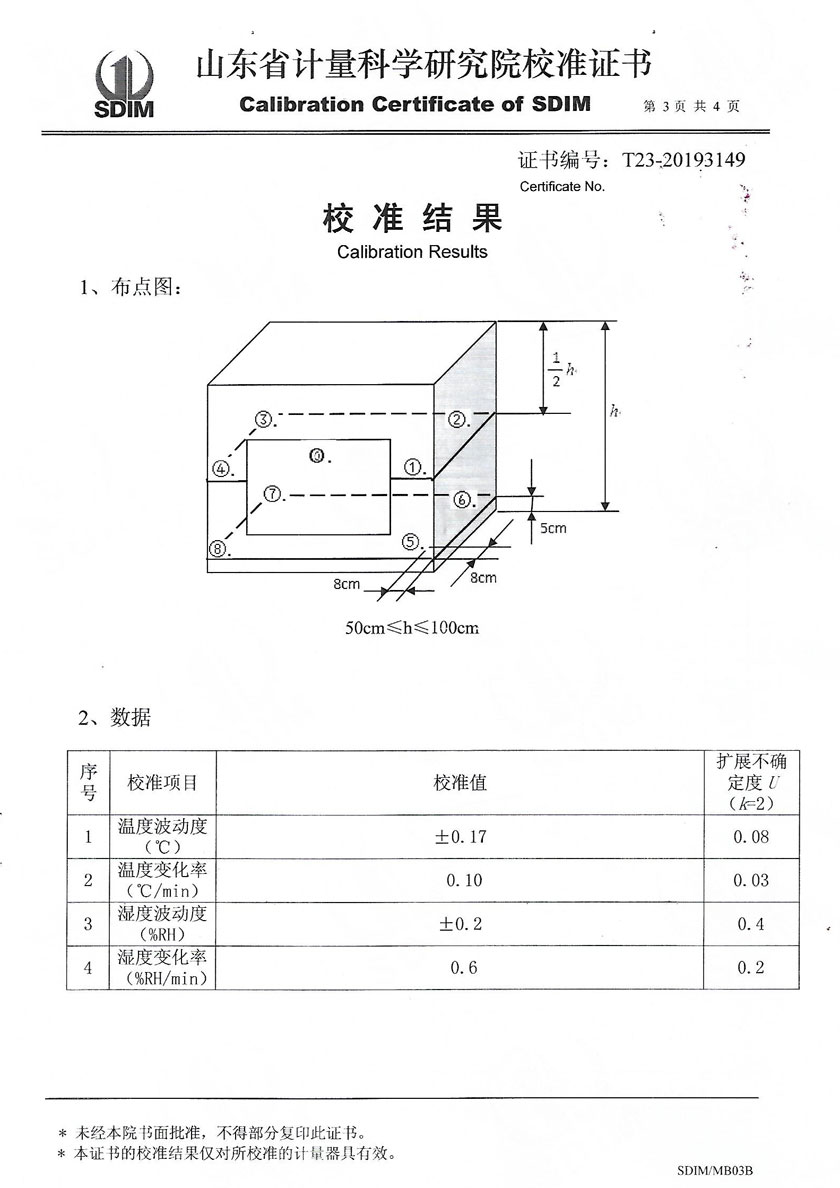 江西品正計量校準技術(shù)有限公司-溫濕度標準箱案例