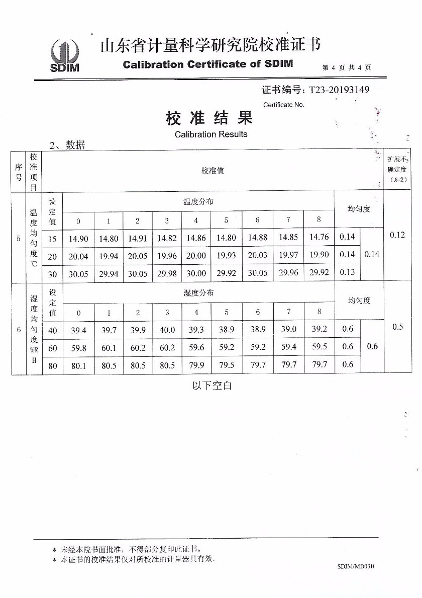 江西品正計量校準技術(shù)有限公司-溫濕度標準箱案例